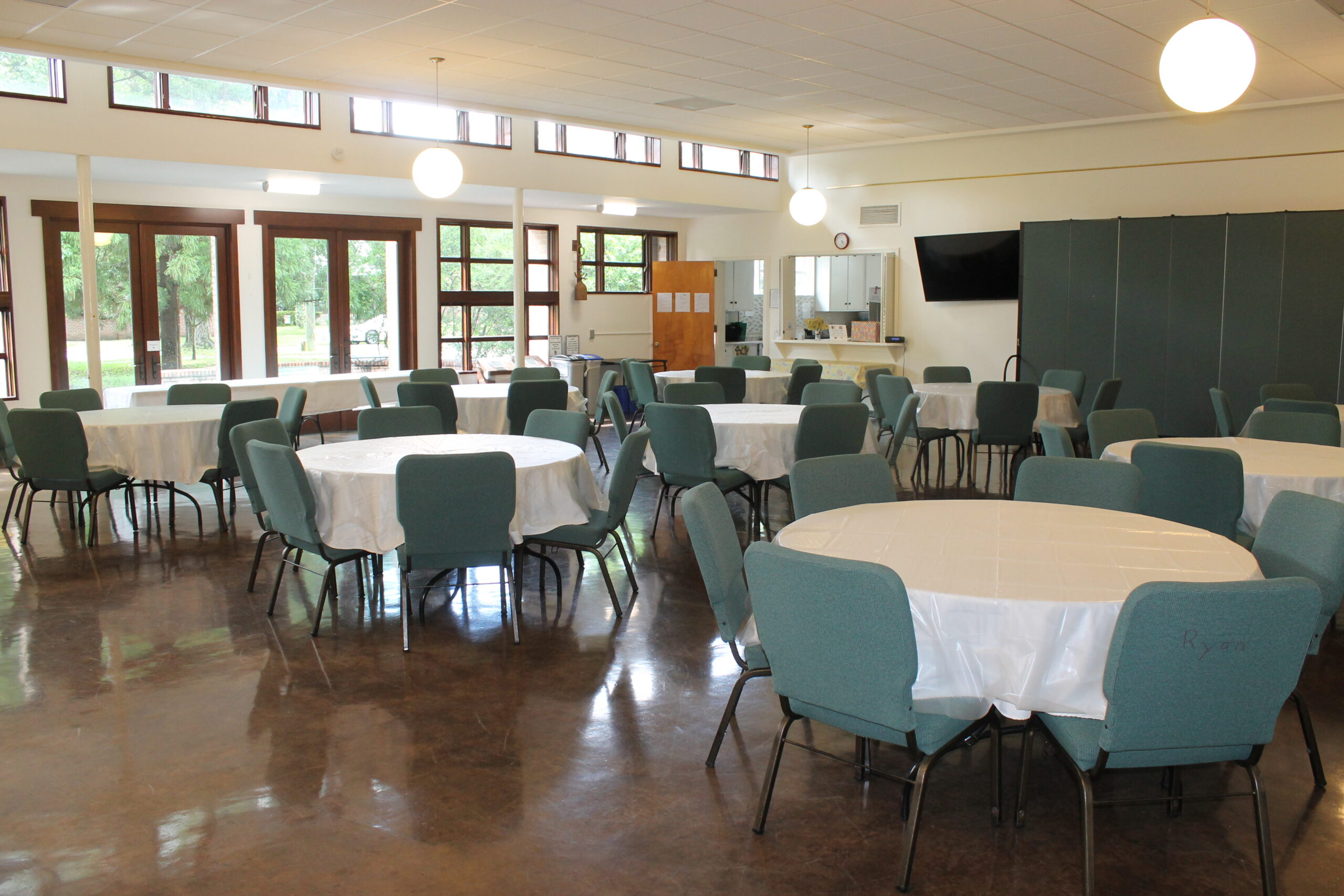 Social Hall ready for a formal occasion